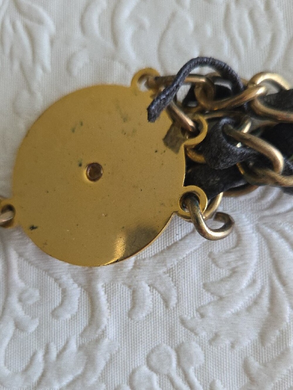 Designer-Inspired Black and Gold Chain Belt with Medallions - Picture 5 of 6